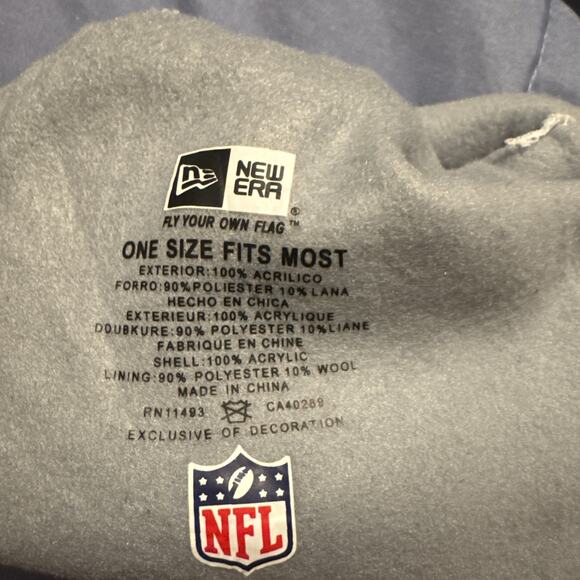 New England Patriots New Era One Time Removable Pom NFL Onfield Beanie Hat - Picture 4 of 4